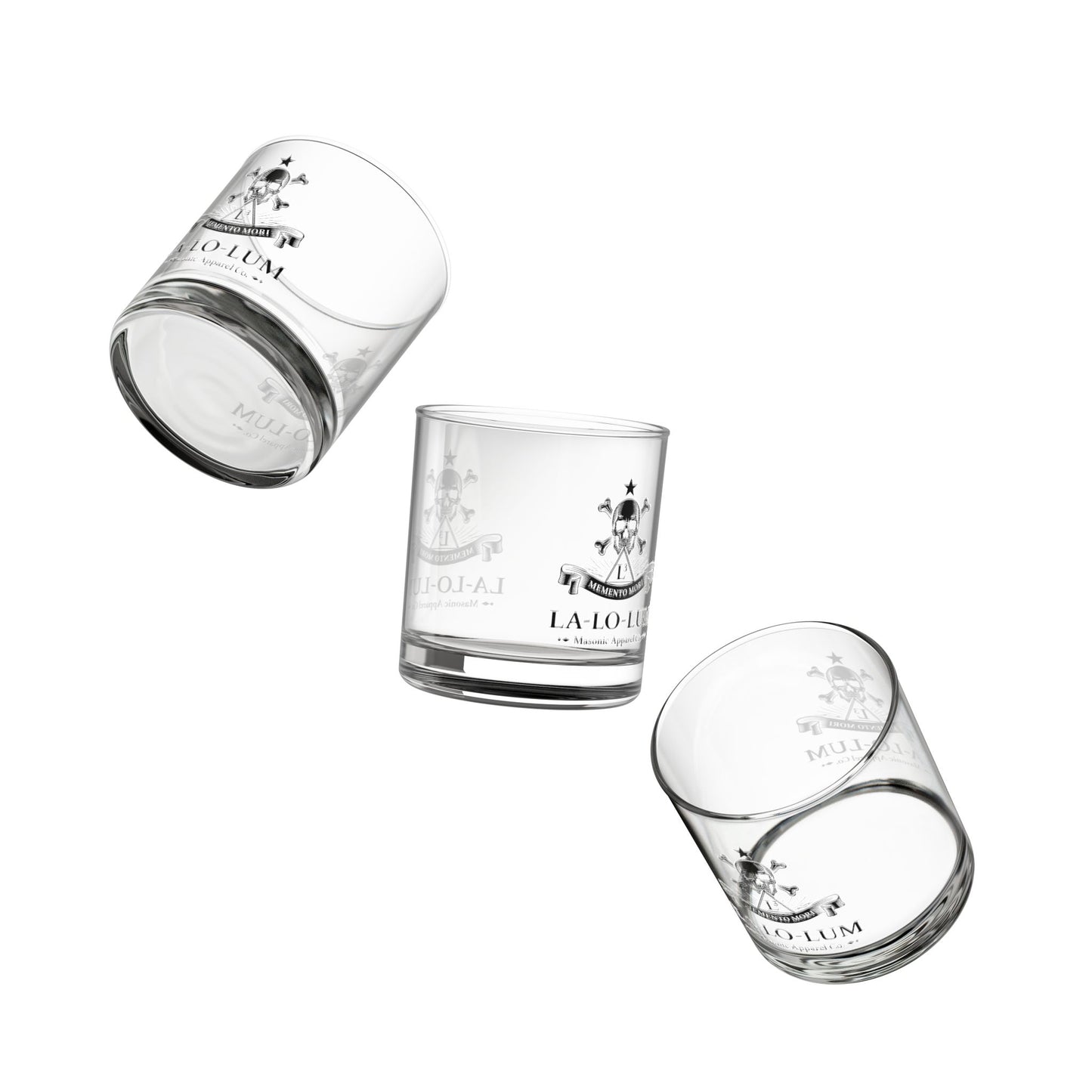 "LA-LO-LUM" Memento Mori Rocks Glass