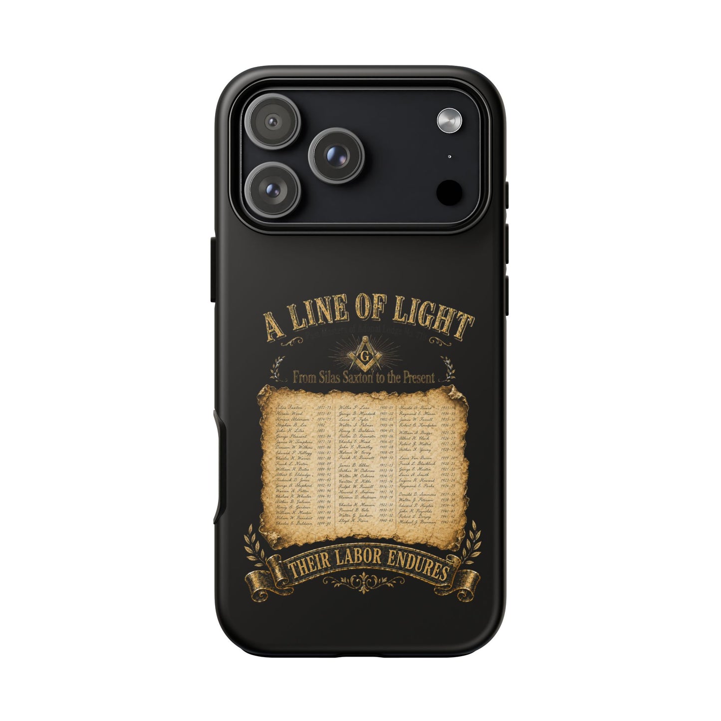 Adonai Lodge No. 718 “Past Masters: A Line of Light” iPhone Case