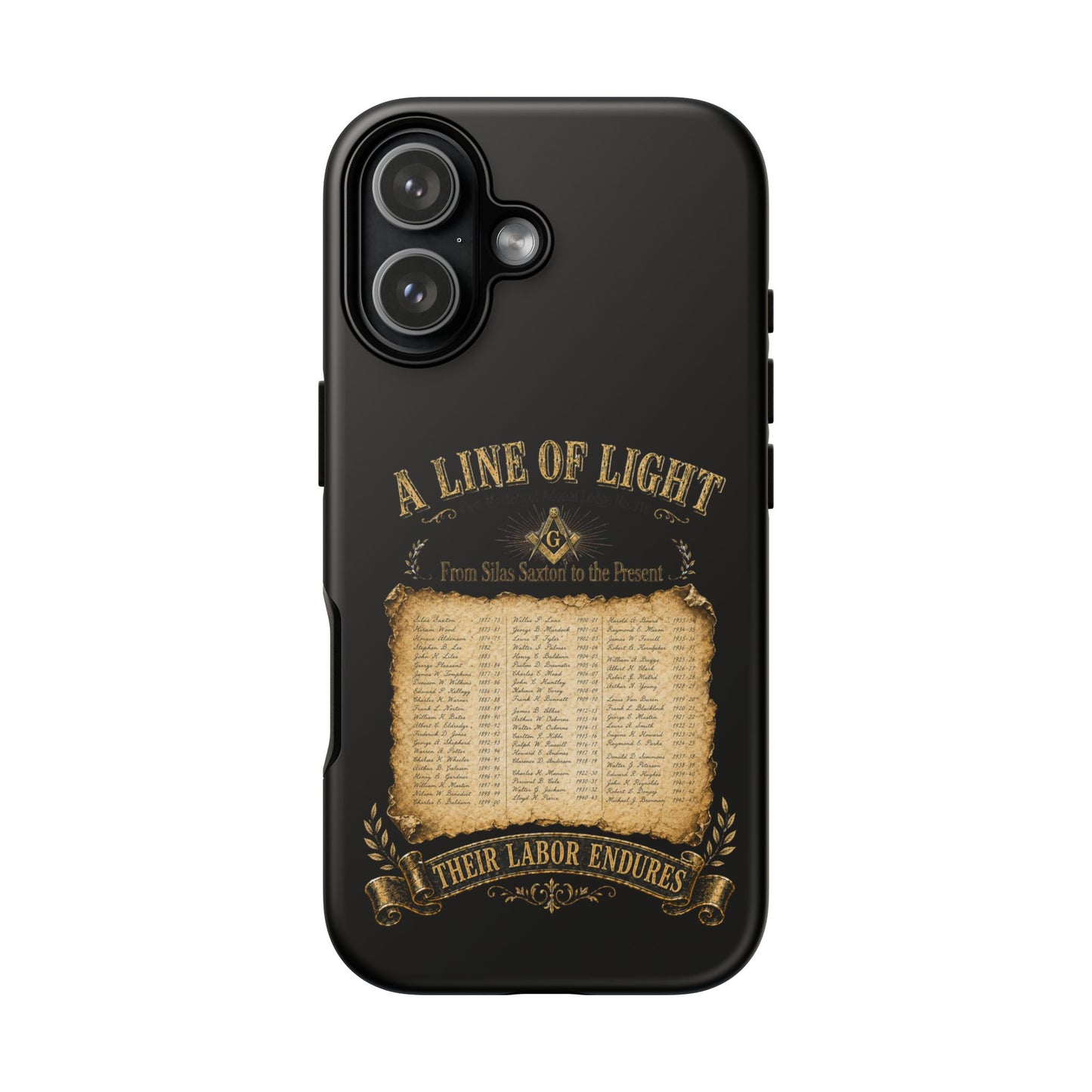 Adonai Lodge No. 718 “Past Masters: A Line of Light” iPhone Case