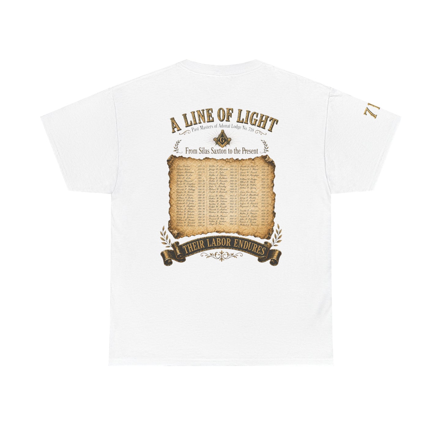Adonai Lodge No. 718 “Past Masters: A Line of Light” Tee