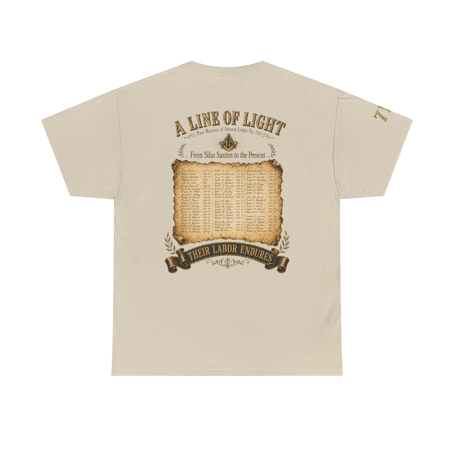 Adonai Lodge No. 718 “Past Masters: A Line of Light” Tee