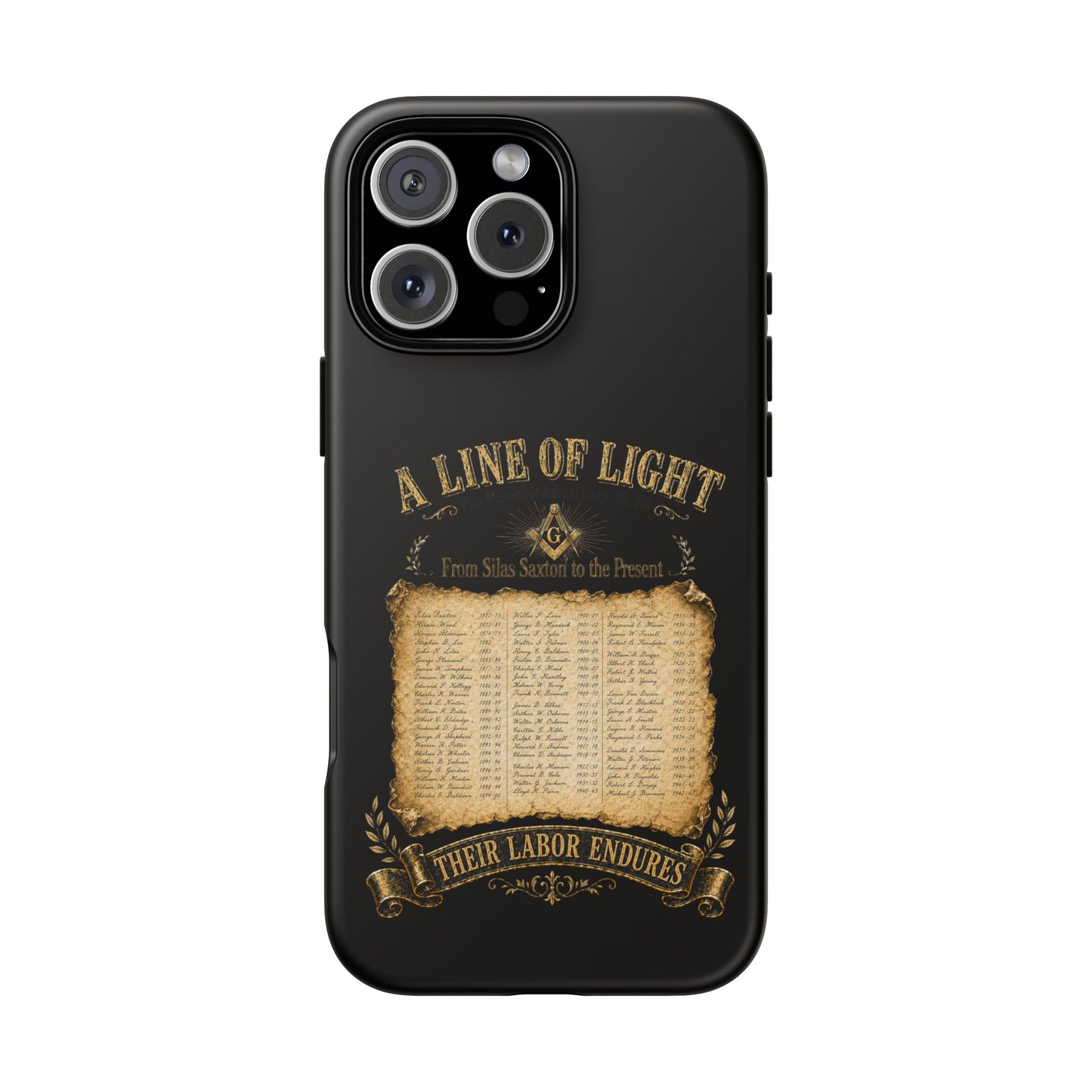 Adonai Lodge No. 718 “Past Masters: A Line of Light” iPhone Case