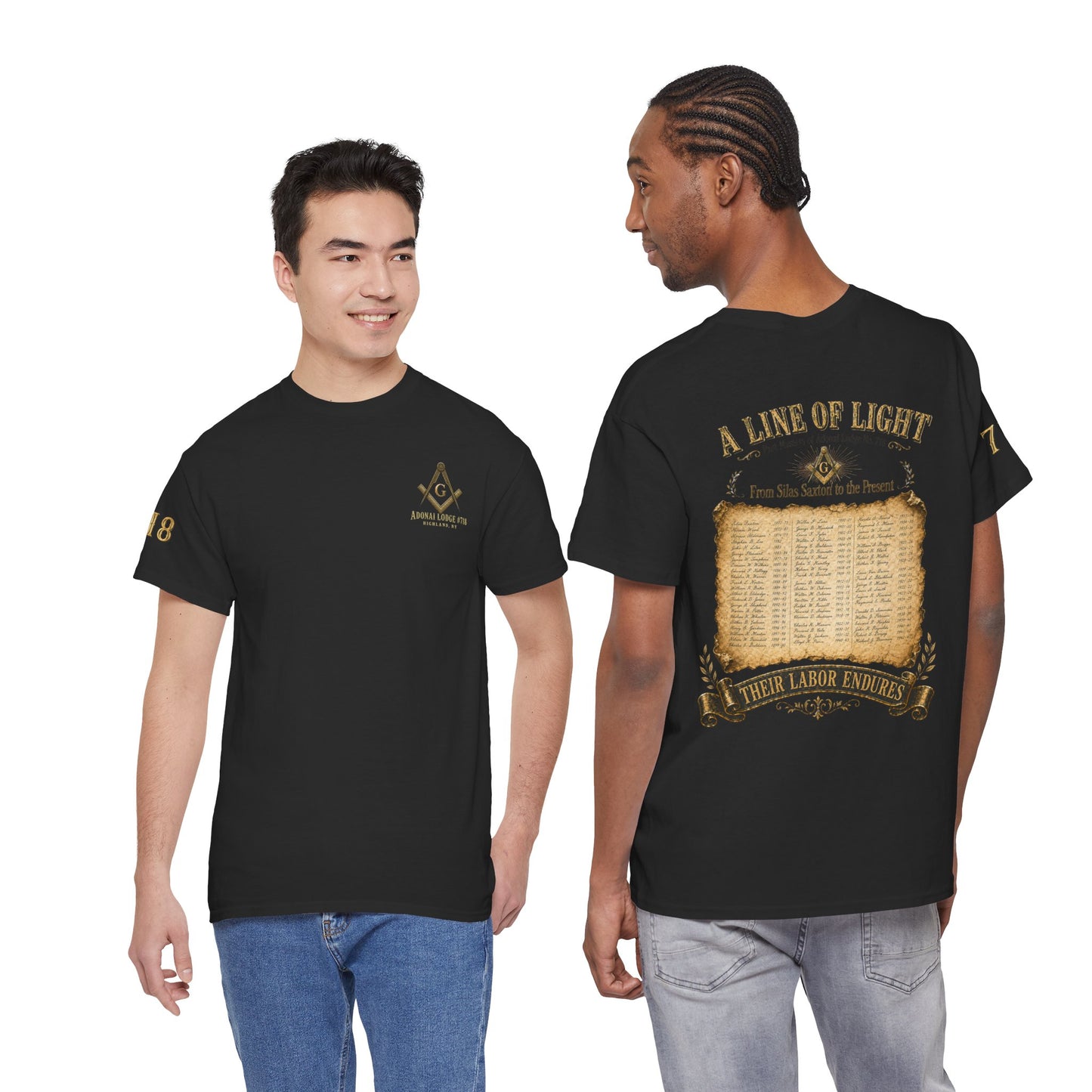 Adonai Lodge No. 718 “Past Masters: A Line of Light” Tee