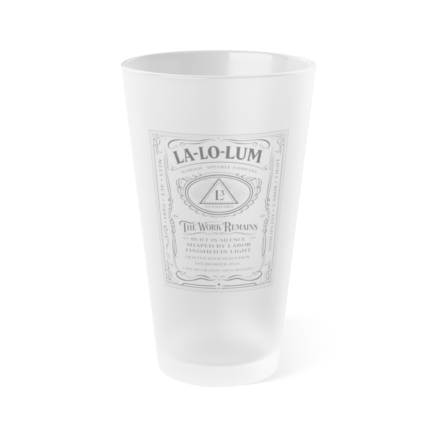 “The First Mark” Frosted Pint Glass