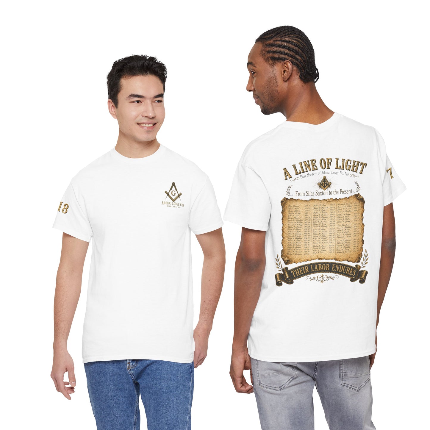 Adonai Lodge No. 718 “Past Masters: A Line of Light” Tee