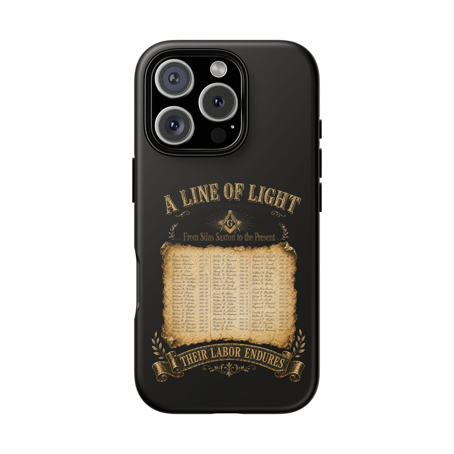 Adonai Lodge No. 718 “Past Masters: A Line of Light” iPhone Case